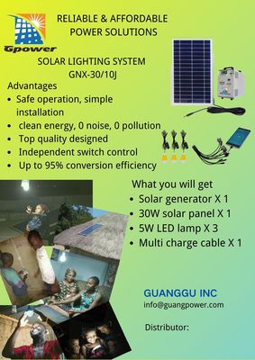 Il sistema solare rurale elettrico 30W DC12V del litio della grande capacità ha prodotto